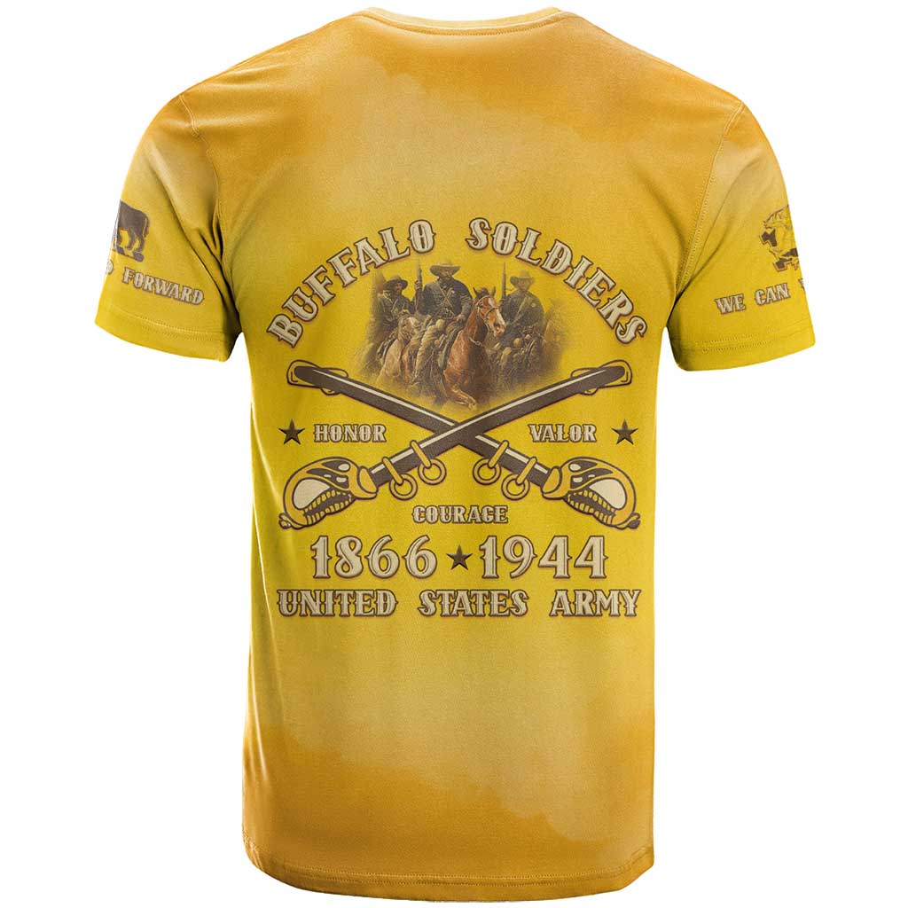 Honor Buffalo Soldiers T Shirt African American Cavalry Yellow Version - Wonder Print Shop