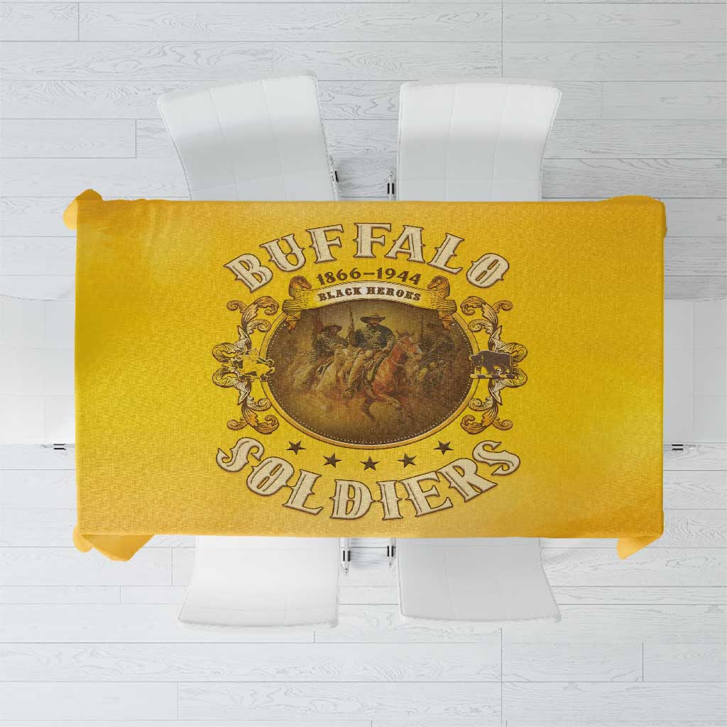 Honor Buffalo Soldiers Tablecloth African American Cavalry Yellow Version - Wonder Print Shop