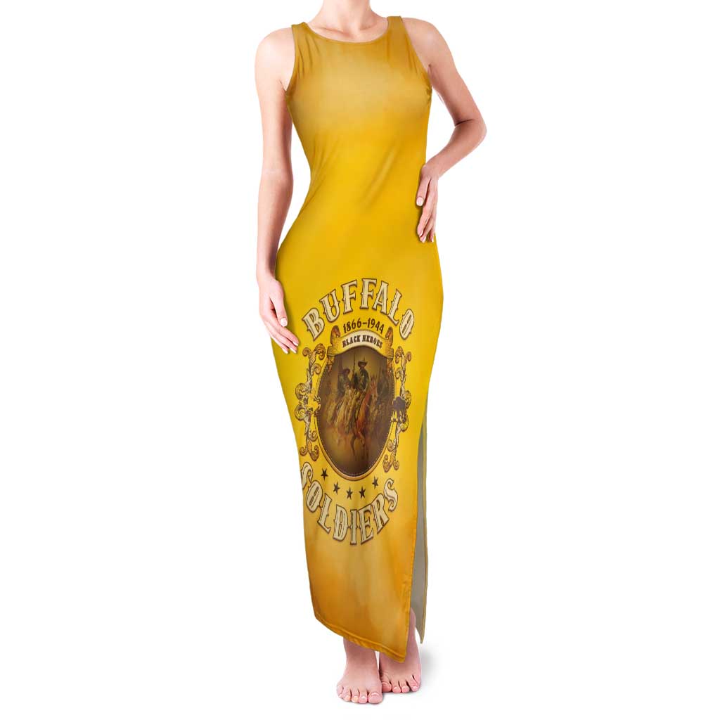Honor Buffalo Soldiers Tank Maxi Dress African American Cavalry Yellow Version - Wonder Print Shop
