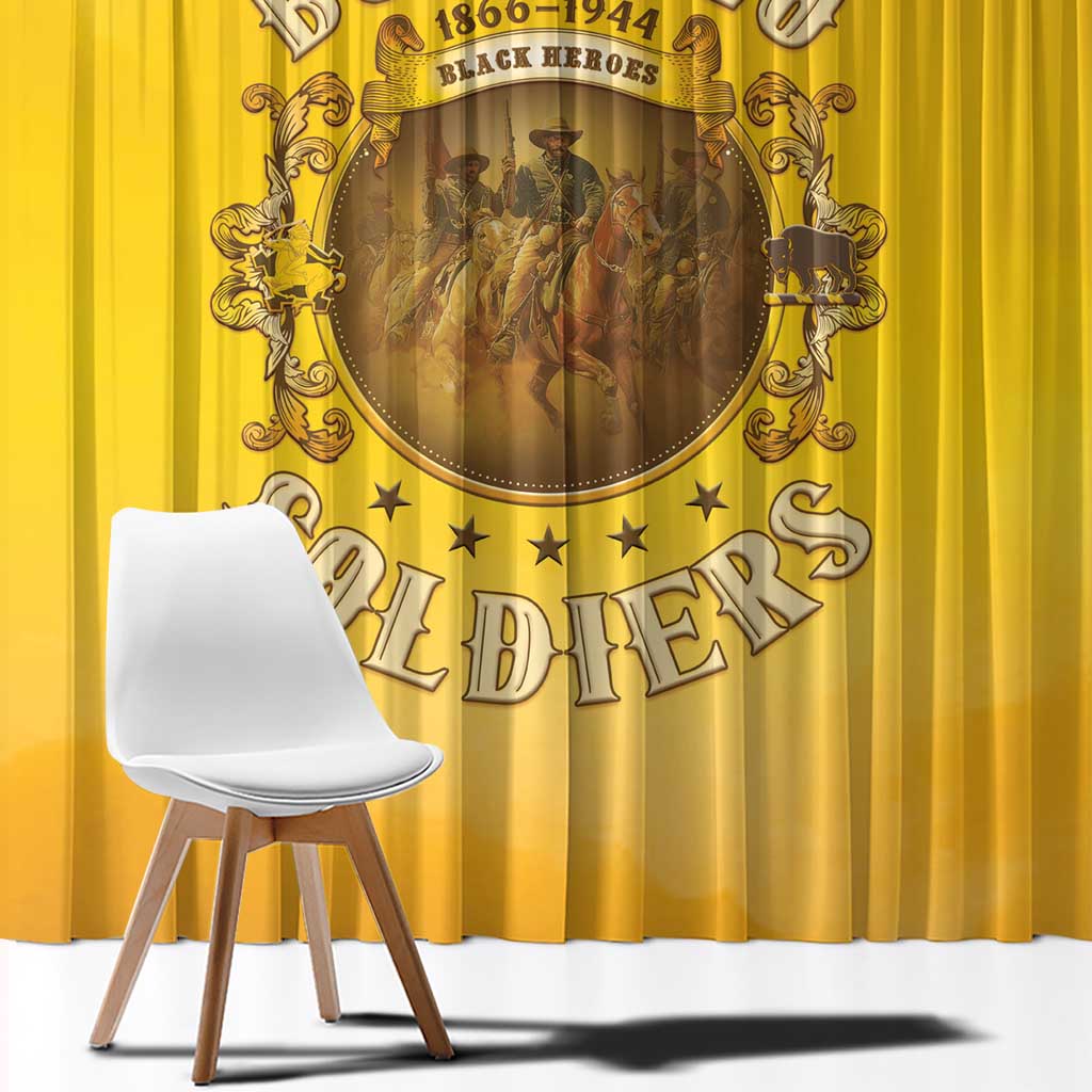 Honor Buffalo Soldiers Window Curtain African American Cavalry Yellow Version - Wonder Print Shop