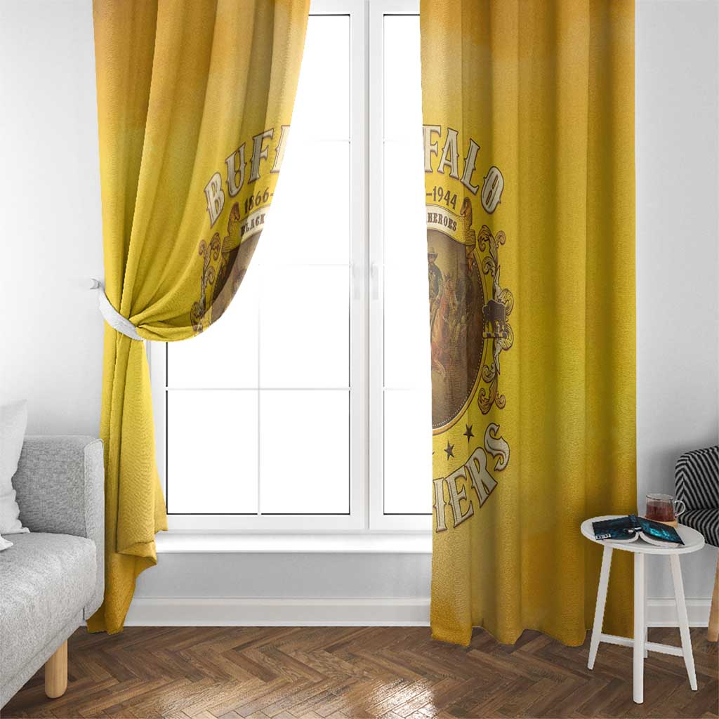 Honor Buffalo Soldiers Window Curtain African American Cavalry Yellow Version - Wonder Print Shop