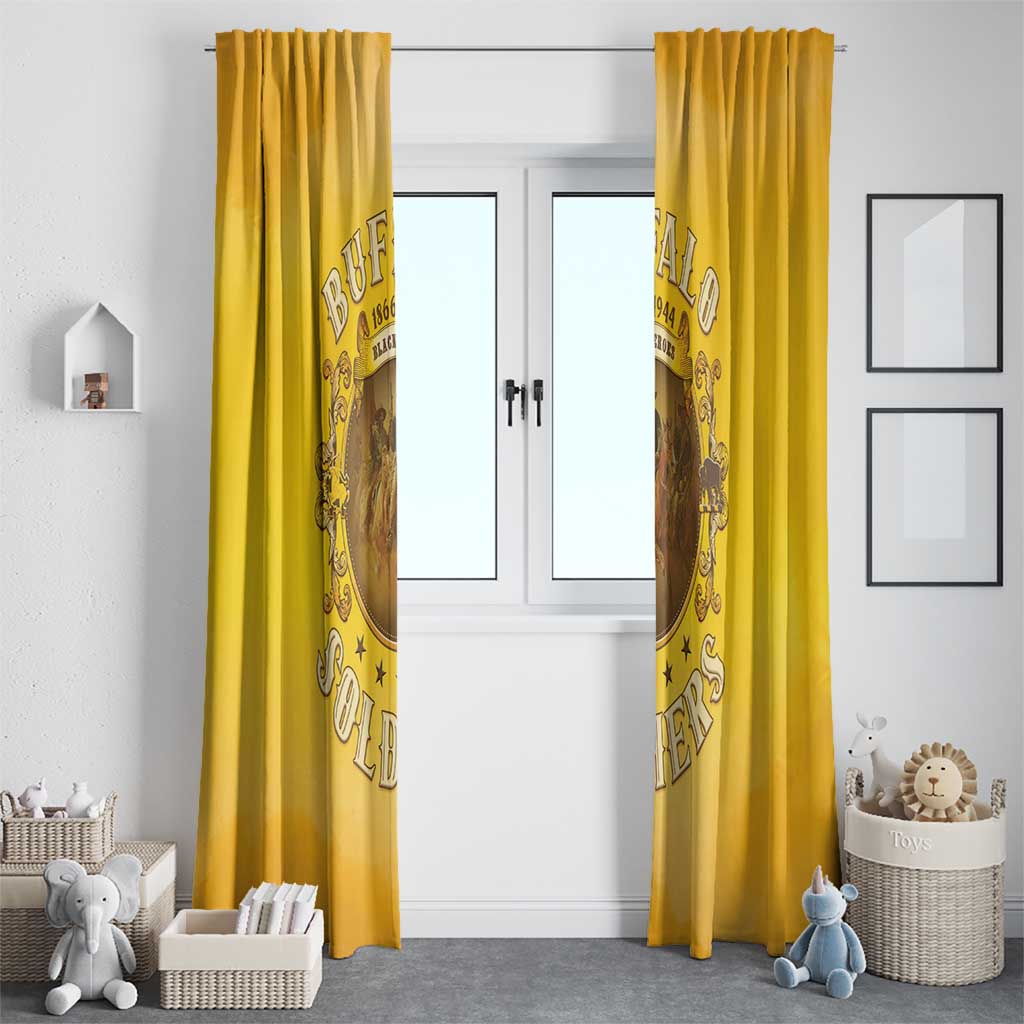 Honor Buffalo Soldiers Window Curtain African American Cavalry Yellow Version - Wonder Print Shop