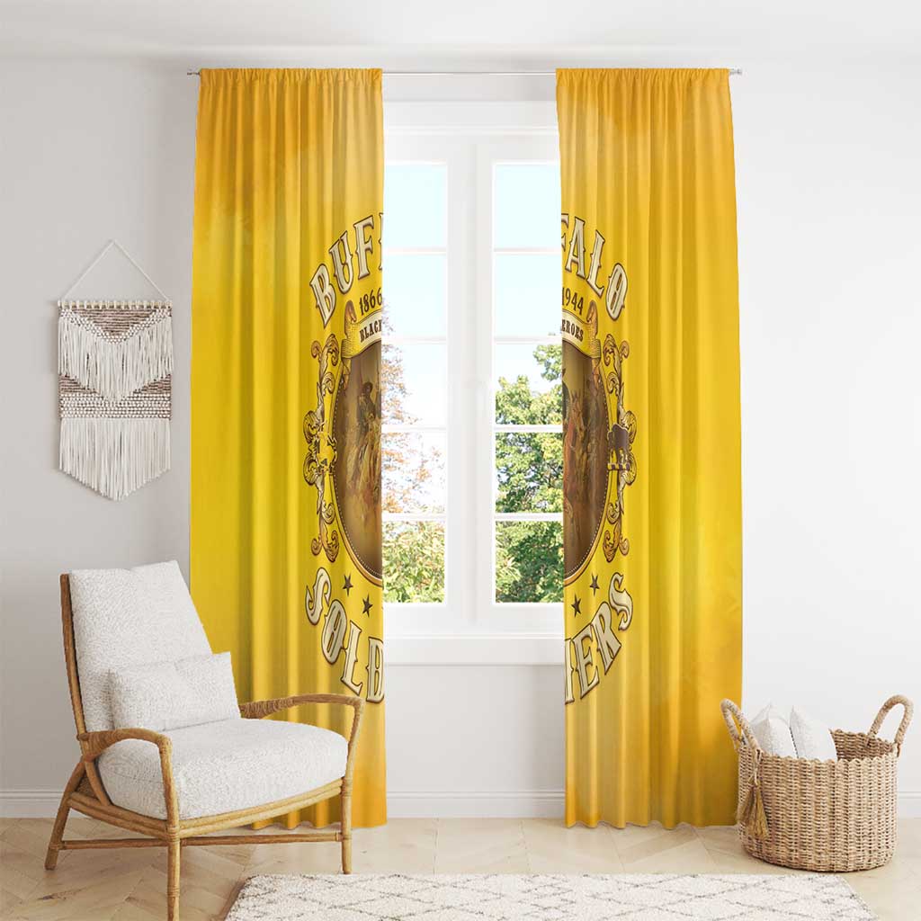 Honor Buffalo Soldiers Window Curtain African American Cavalry Yellow Version - Wonder Print Shop