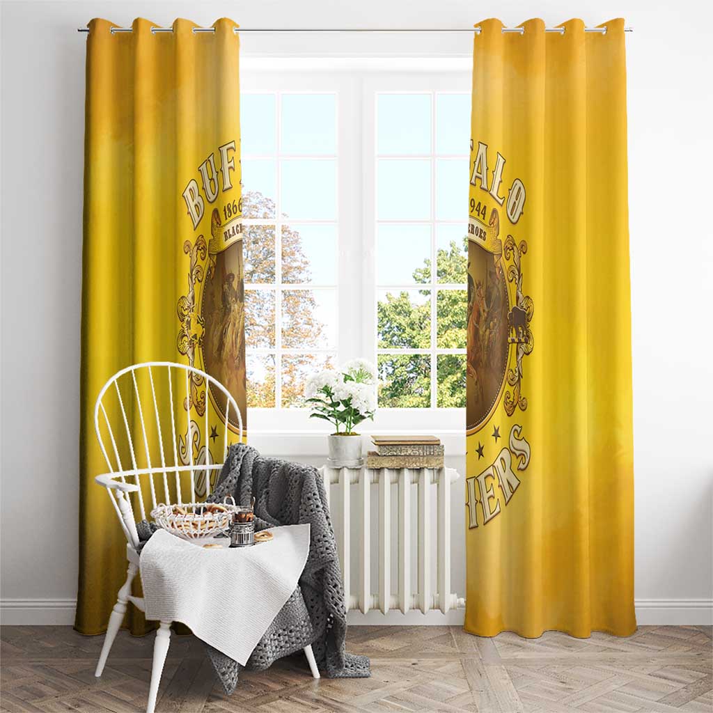 Honor Buffalo Soldiers Window Curtain African American Cavalry Yellow Version - Wonder Print Shop