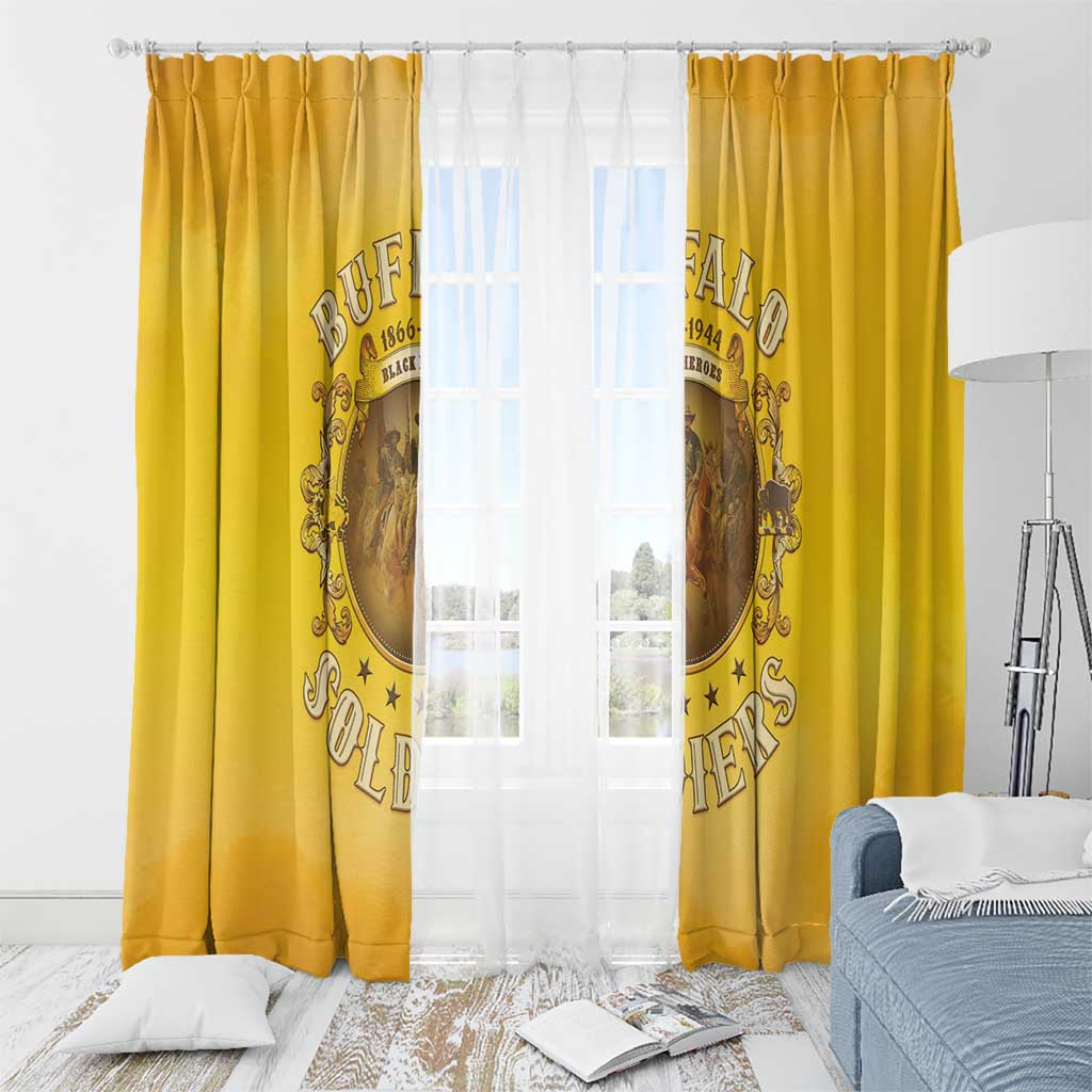 Honor Buffalo Soldiers Window Curtain African American Cavalry Yellow Version - Wonder Print Shop
