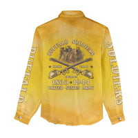 Honor Buffalo Soldiers Women Casual Shirt African American Cavalry Yellow Version - Wonder Print Shop