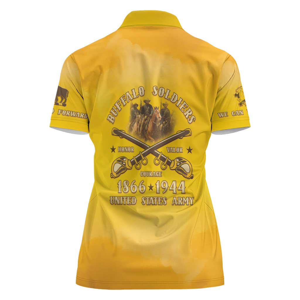 Honor Buffalo Soldiers Women Polo Shirt African American Cavalry Yellow Version - Wonder Print Shop