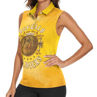 Honor Buffalo Soldiers Women Sleeveless Polo Shirt African American Cavalry Yellow Version - Wonder Print Shop