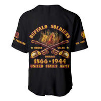 Honor Buffalo Soldiers Baseball Jersey African American Cavalry Black Version - Wonder Print Shop