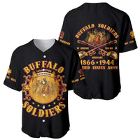 Honor Buffalo Soldiers Baseball Jersey African American Cavalry Black Version - Wonder Print Shop
