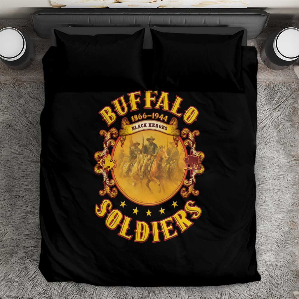 Honor Buffalo Soldiers Bedding Set African American Cavalry Black Version - Wonder Print Shop