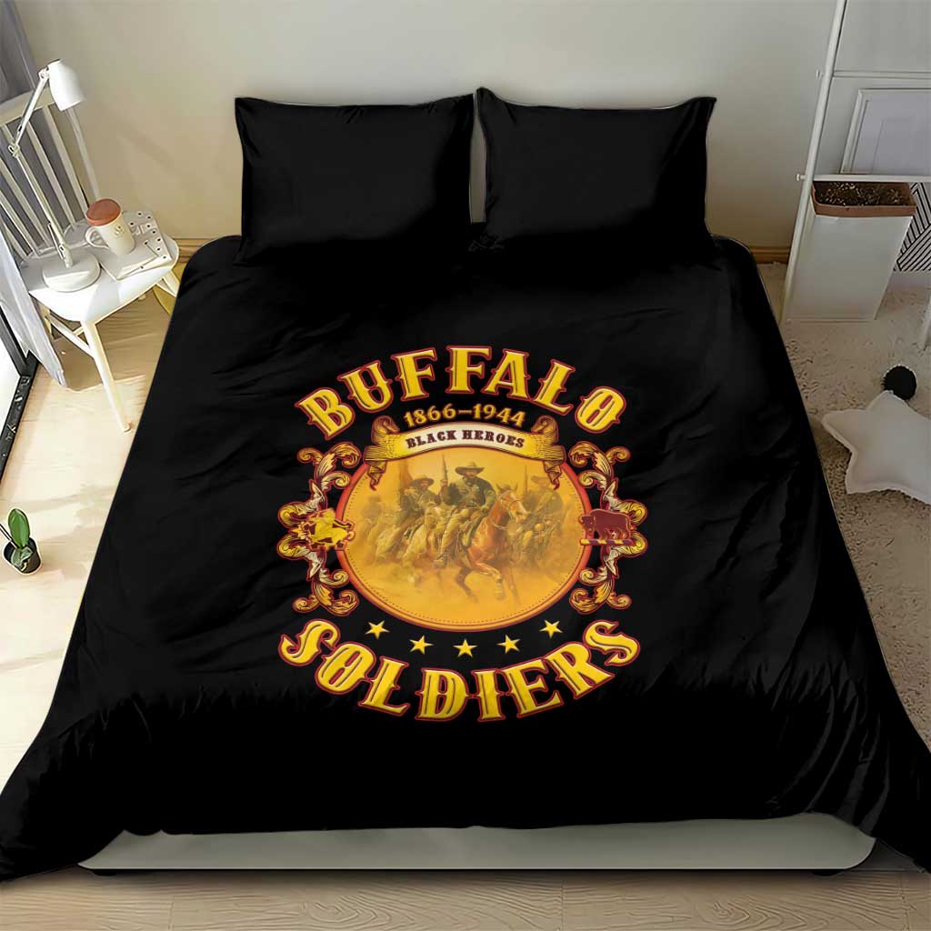 Honor Buffalo Soldiers Bedding Set African American Cavalry Black Version - Wonder Print Shop