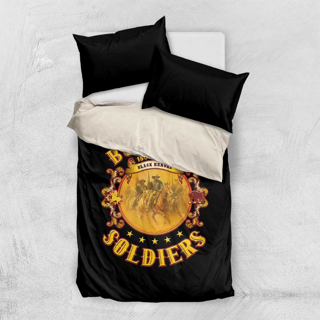 Honor Buffalo Soldiers Bedding Set African American Cavalry Black Version - Wonder Print Shop