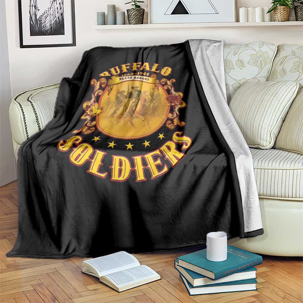 Honor Buffalo Soldiers Blanket African American Cavalry Black Version - Wonder Print Shop