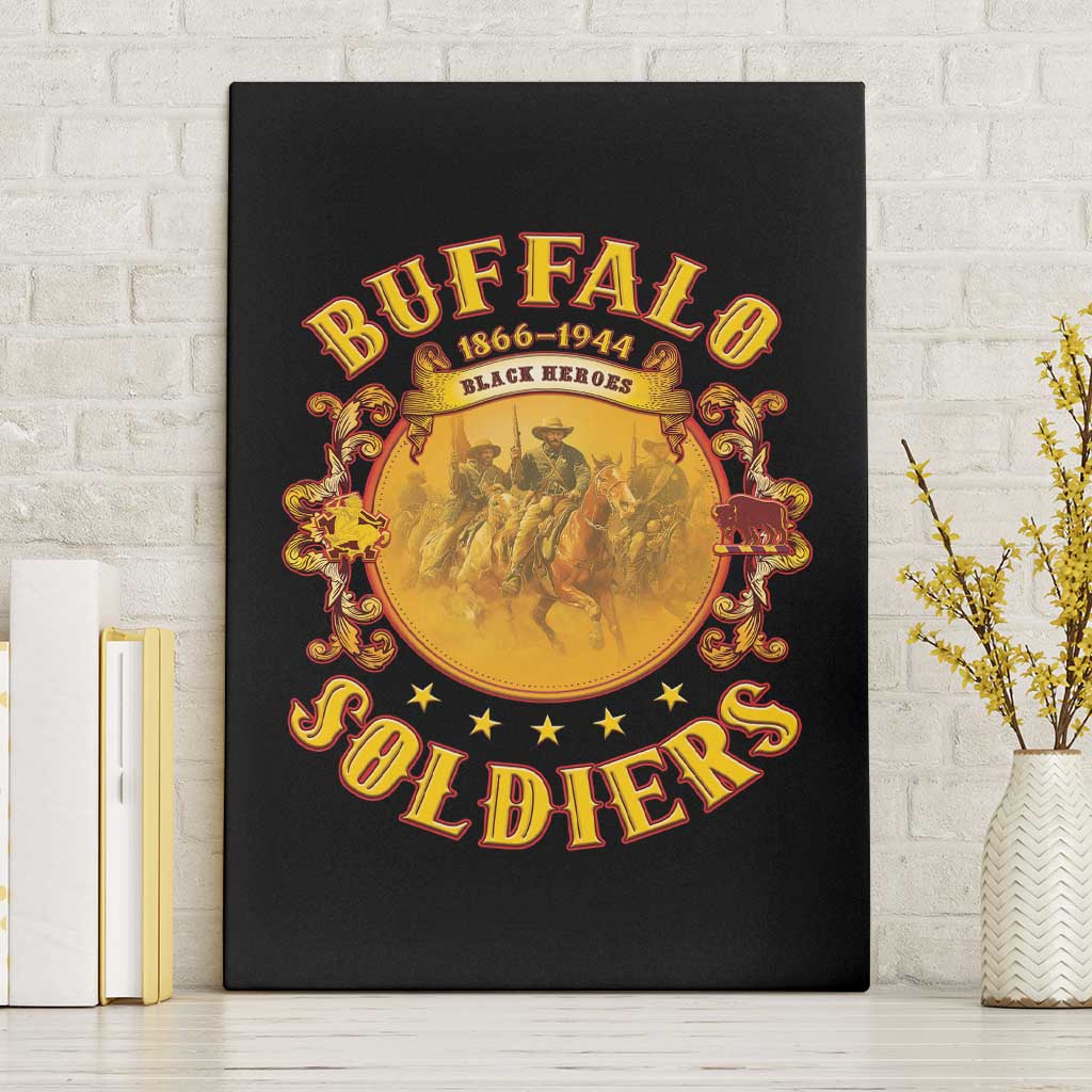 Honor Buffalo Soldiers Canvas Wall Art African American Cavalry Black Version - Wonder Print Shop