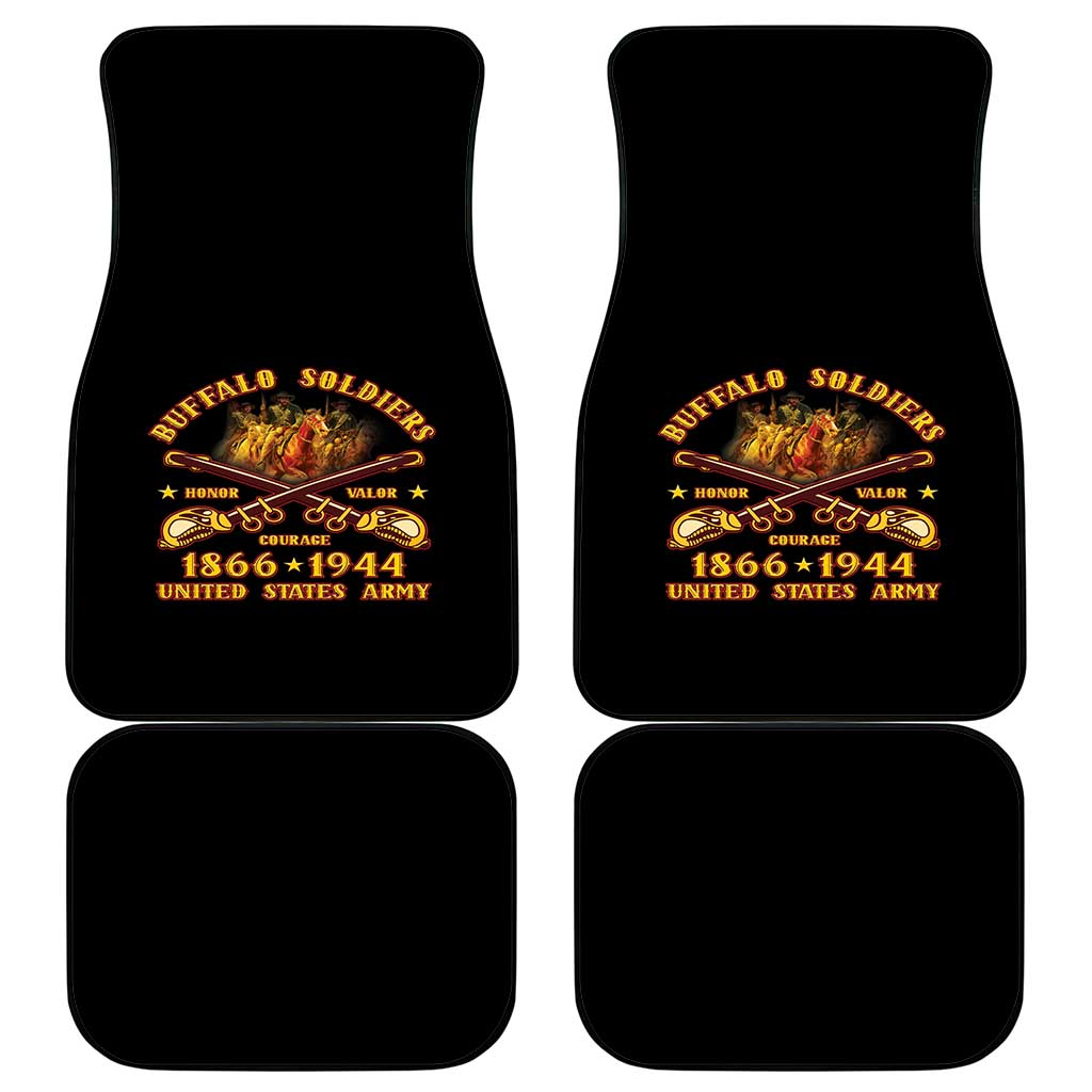 Honor Buffalo Soldiers Car Mats African American Cavalry Black Version - Wonder Print Shop