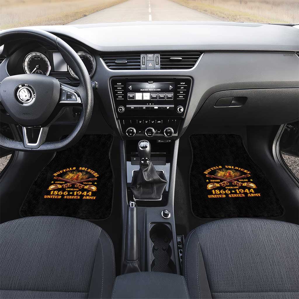 Honor Buffalo Soldiers Car Mats African American Cavalry Black Version - Wonder Print Shop