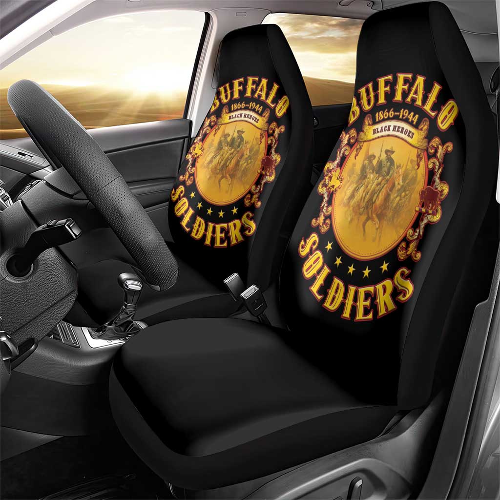 Honor Buffalo Soldiers Car Seat Cover African American Cavalry Black Version - Wonder Print Shop