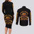 Honor Buffalo Soldiers Couples Matching Long Sleeve Bodycon Dress and Long Sleeve Button Shirt African American Cavalry Black Version - Wonder Print Shop