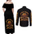 Honor Buffalo Soldiers Couples Matching Off Shoulder Maxi Dress and Long Sleeve Button Shirt African American Cavalry Black Version - Wonder Print Shop