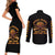Honor Buffalo Soldiers Couples Matching Short Sleeve Bodycon Dress and Long Sleeve Button Shirt African American Cavalry Black Version - Wonder Print Shop
