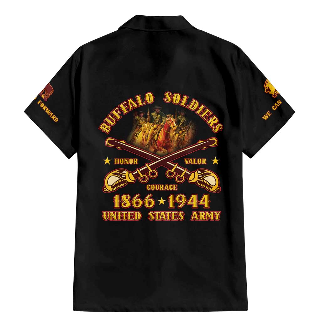 Honor Buffalo Soldiers Family Matching Mermaid Dress and Hawaiian Shirt African American Cavalry Black Version - Wonder Print Shop