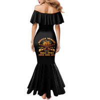 Honor Buffalo Soldiers Family Matching Mermaid Dress and Hawaiian Shirt African American Cavalry Black Version - Wonder Print Shop