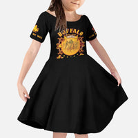Honor Buffalo Soldiers Family Matching Off The Shoulder Long Sleeve Dress and Hawaiian Shirt African American Cavalry Black Version - Wonder Print Shop