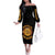 Honor Buffalo Soldiers Family Matching Off The Shoulder Long Sleeve Dress and Hawaiian Shirt African American Cavalry Black Version - Wonder Print Shop