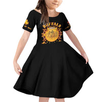 Honor Buffalo Soldiers Family Matching Off Shoulder Short Dress and Hawaiian Shirt African American Cavalry Black Version - Wonder Print Shop