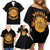 Honor Buffalo Soldiers Family Matching Off Shoulder Short Dress and Hawaiian Shirt African American Cavalry Black Version - Wonder Print Shop