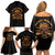 Honor Buffalo Soldiers Family Matching Off Shoulder Short Dress and Hawaiian Shirt African American Cavalry Black Version - Wonder Print Shop