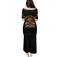 Honor Buffalo Soldiers Family Matching Puletasi and Hawaiian Shirt African American Cavalry Black Version - Wonder Print Shop