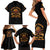 Honor Buffalo Soldiers Family Matching Short Sleeve Bodycon Dress and Hawaiian Shirt African American Cavalry Black Version - Wonder Print Shop