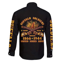 Honor Buffalo Soldiers Family Matching Short Sleeve Bodycon Dress and Hawaiian Shirt African American Cavalry Black Version - Wonder Print Shop