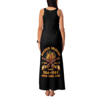 Honor Buffalo Soldiers Family Matching Tank Maxi Dress and Hawaiian Shirt African American Cavalry Black Version - Wonder Print Shop
