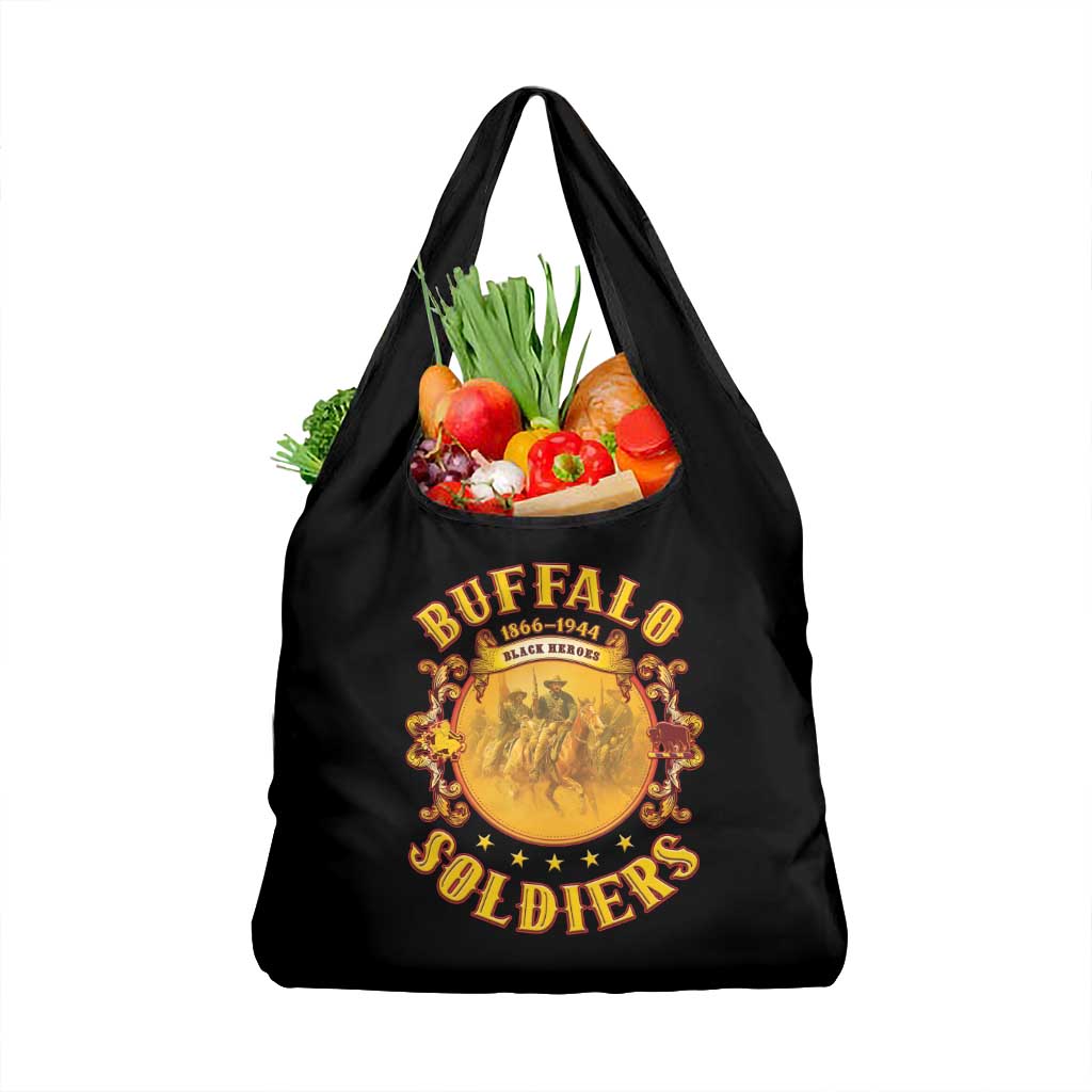 Honor Buffalo Soldiers Grocery Bag African American Cavalry Black Version - Wonder Print Shop