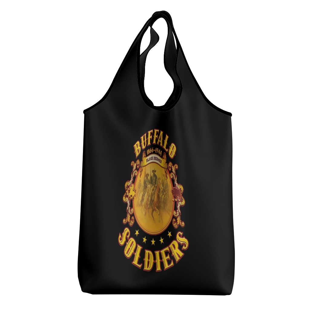 Honor Buffalo Soldiers Grocery Bag African American Cavalry Black Version - Wonder Print Shop