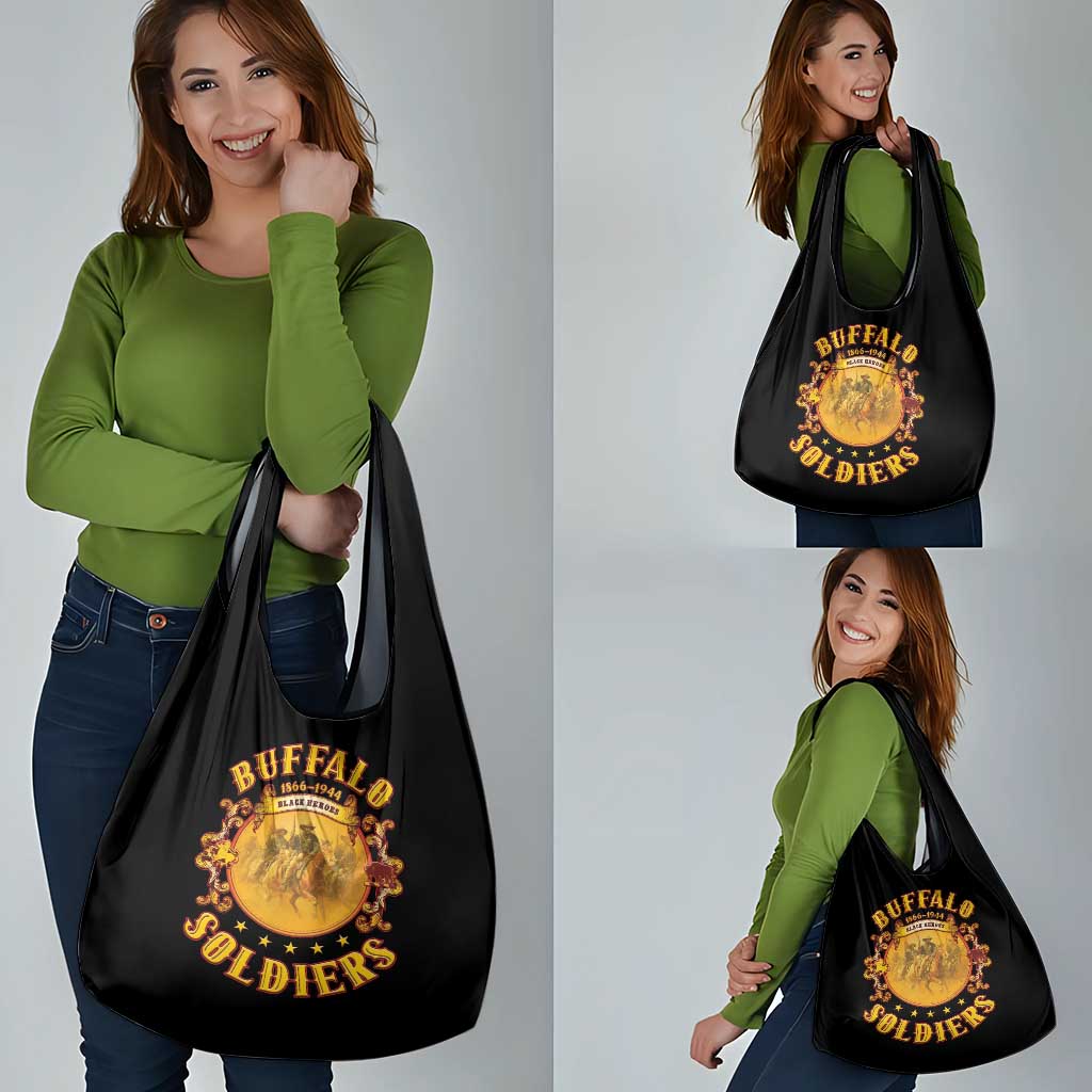 Honor Buffalo Soldiers Grocery Bag African American Cavalry Black Version - Wonder Print Shop