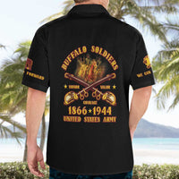 Honor Buffalo Soldiers Hawaiian Shirt African American Cavalry Black Version - Wonder Print Shop