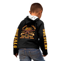 Honor Buffalo Soldiers Kid Hoodie African American Cavalry Black Version - Wonder Print Shop