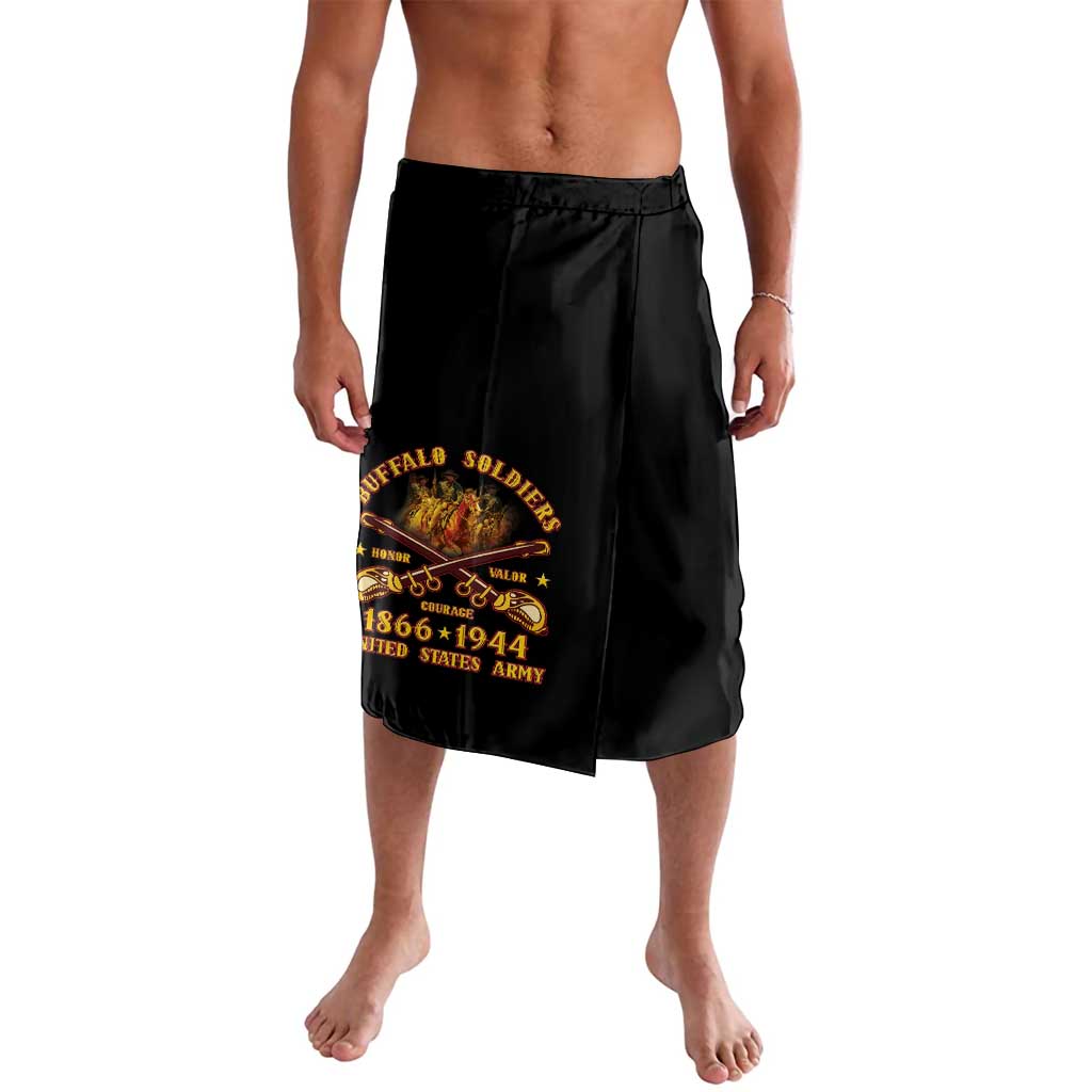 Honor Buffalo Soldiers Lavalava African American Cavalry Black Version - Wonder Print Shop