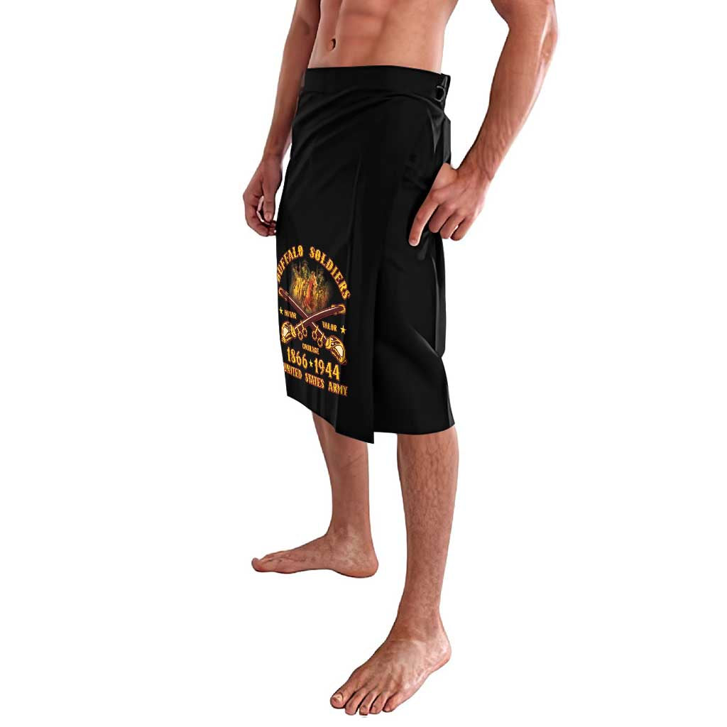 Honor Buffalo Soldiers Lavalava African American Cavalry Black Version - Wonder Print Shop