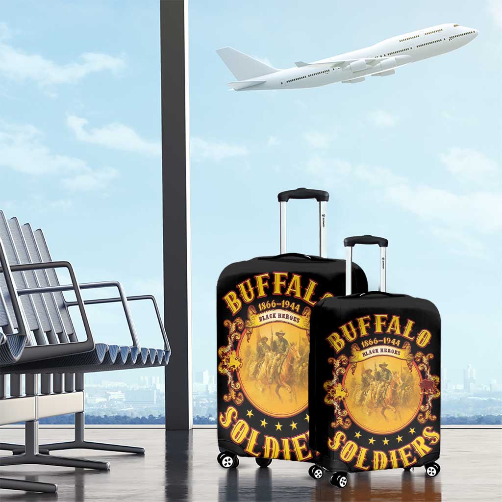 Honor Buffalo Soldiers Luggage Cover African American Cavalry Black Version - Wonder Print Shop