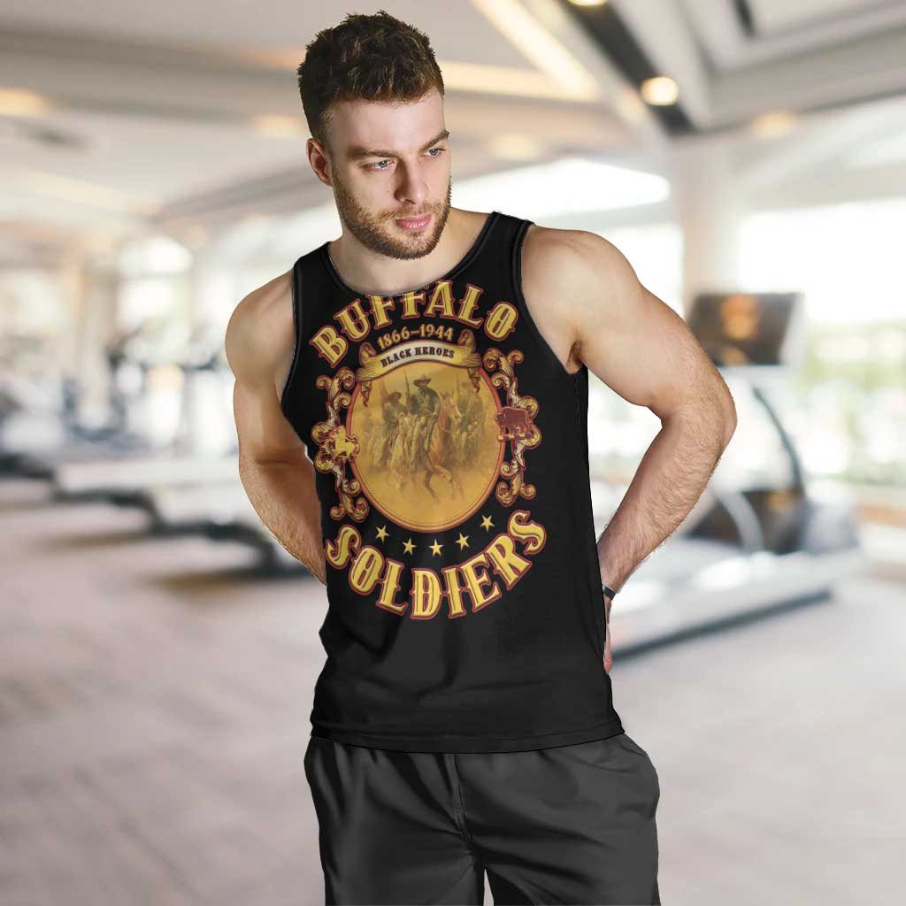 Honor Buffalo Soldiers Men Tank Top African American Cavalry Black Version - Wonder Print Shop
