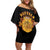 Honor Buffalo Soldiers Off Shoulder Short Dress African American Cavalry Black Version - Wonder Print Shop