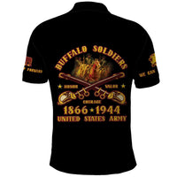 Honor Buffalo Soldiers Polo Shirt African American Cavalry Black Version - Wonder Print Shop