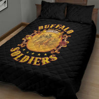 Honor Buffalo Soldiers Quilt Bed Set African American Cavalry Black Version - Wonder Print Shop