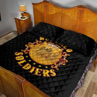 Honor Buffalo Soldiers Quilt Bed Set African American Cavalry Black Version - Wonder Print Shop