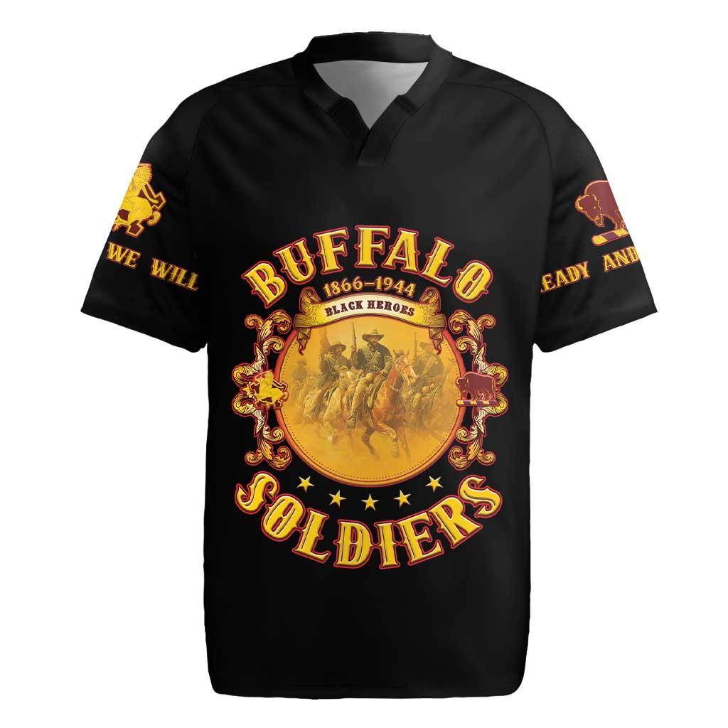 Honor Buffalo Soldiers Rugby Jersey African American Cavalry Black Version - Wonder Print Shop